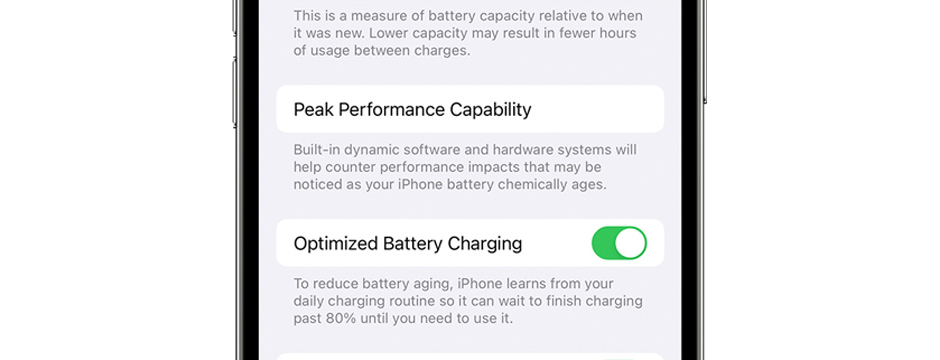 فعال کردن قابلیت Optimized Battery Charging در آیفون