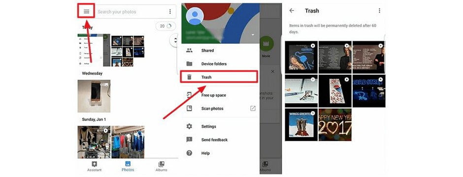 استفاده از Google Photos برای بازیابی عکس حذف شده در گوشی