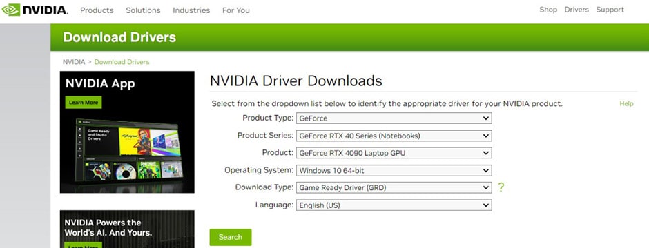 آپدیت کارت گرافیک nvidia به صورت مستقیم از سایت انویدیا