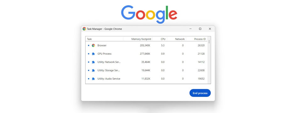 Task Manager مرورگر