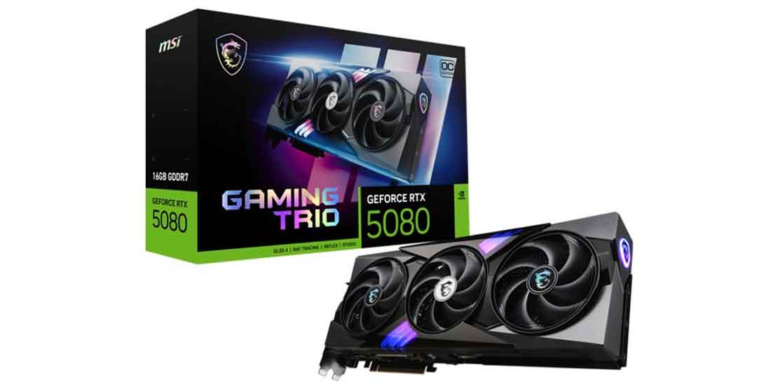 کارت گرافیک ام اس ای rtx 5080 gaming trio oc