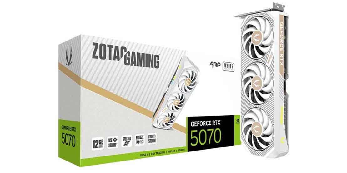 کارت گرافیک rtx5070 zotac gaming amp white