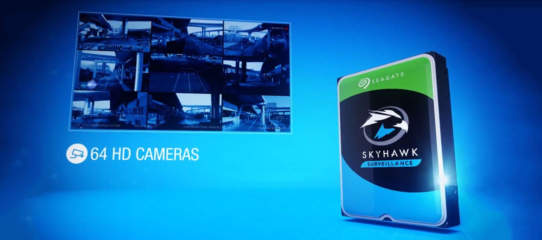 پشتیبانی هارد دیسک سیگیت Skyhawk ظرفیت 6 ترابایت از 64 دوربین hd