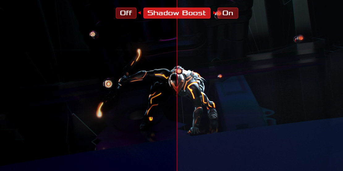 عملکرد فناوری Shadow Boost در نمایشگر asus