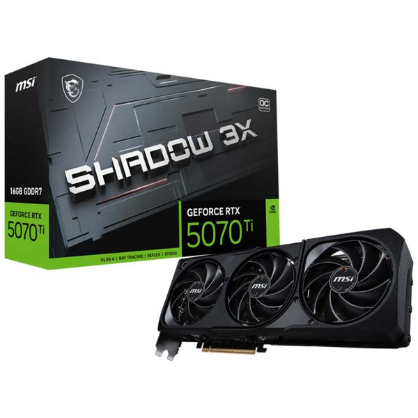 کارت گرافیک RTX 5070 Ti MSI SHADOW 3X OC 16GB همراه باکس