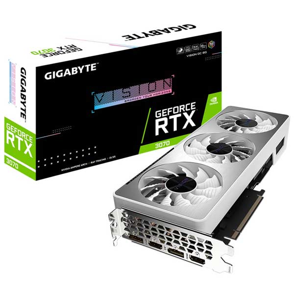 کارت گرافیک گیگابایت RTX 3070 VISION OC همراه باکس